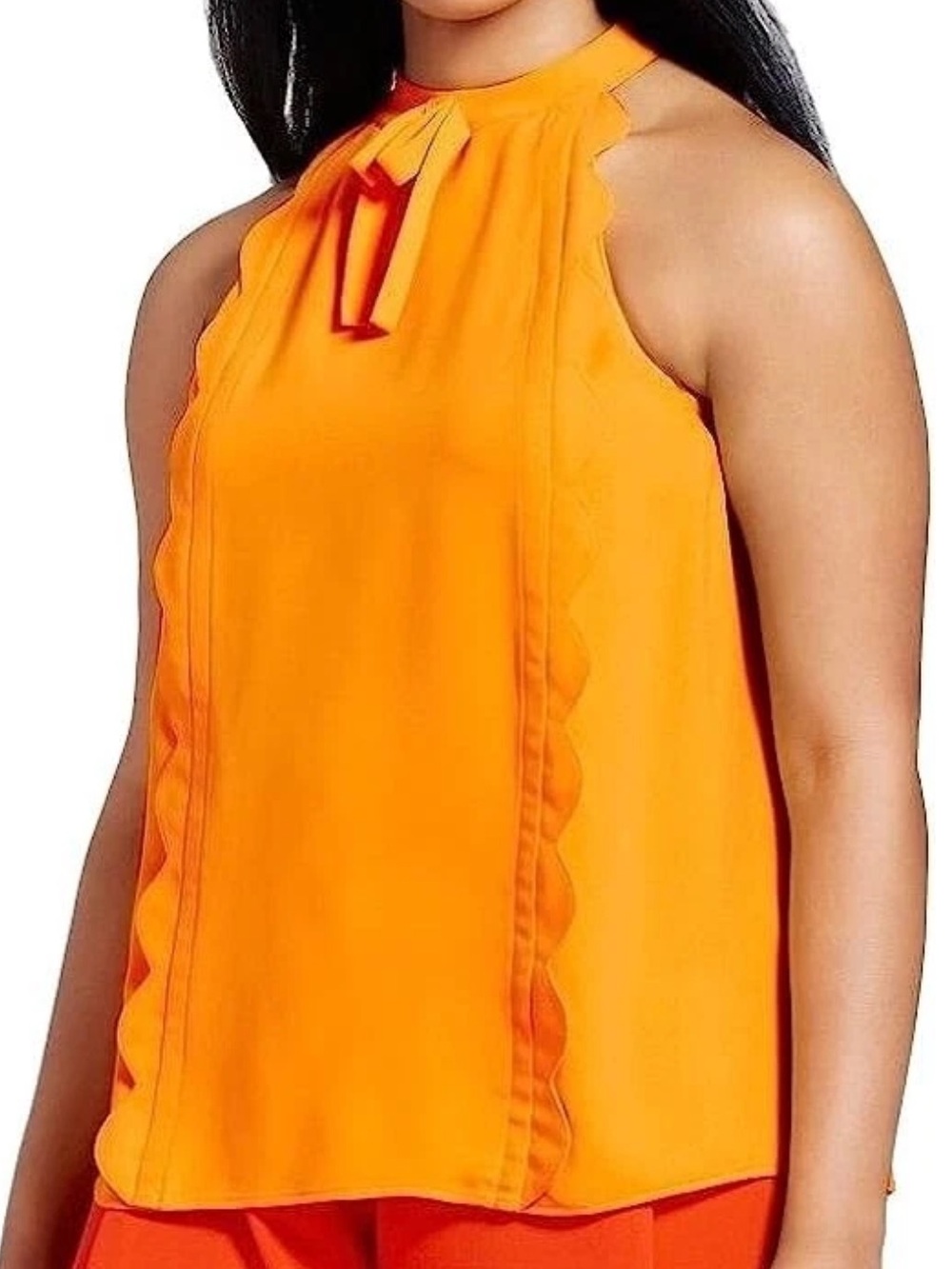 Victoria Beckham Bright Gold Halter Neck Shell Top. Size Small.